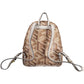 Brown Polyurethane Women Backpack