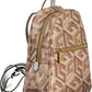 Brown Polyurethane Women Backpack