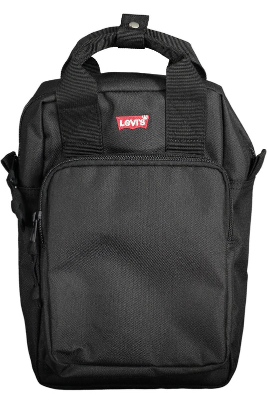 Black Polyester Men Backpack