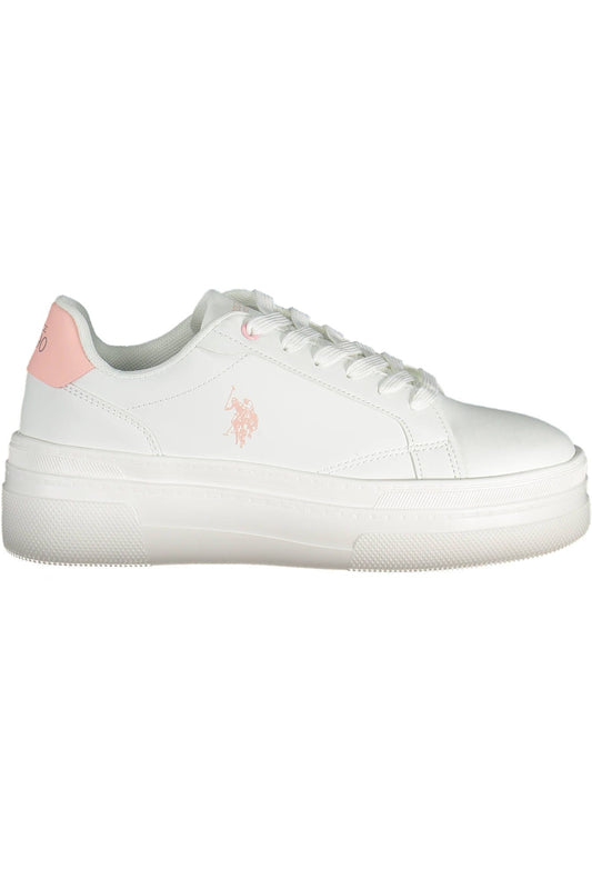 White Polyester Women Sneaker