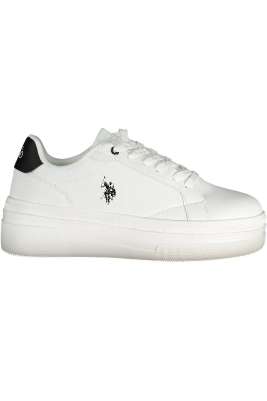 White Polyester Women Sneaker