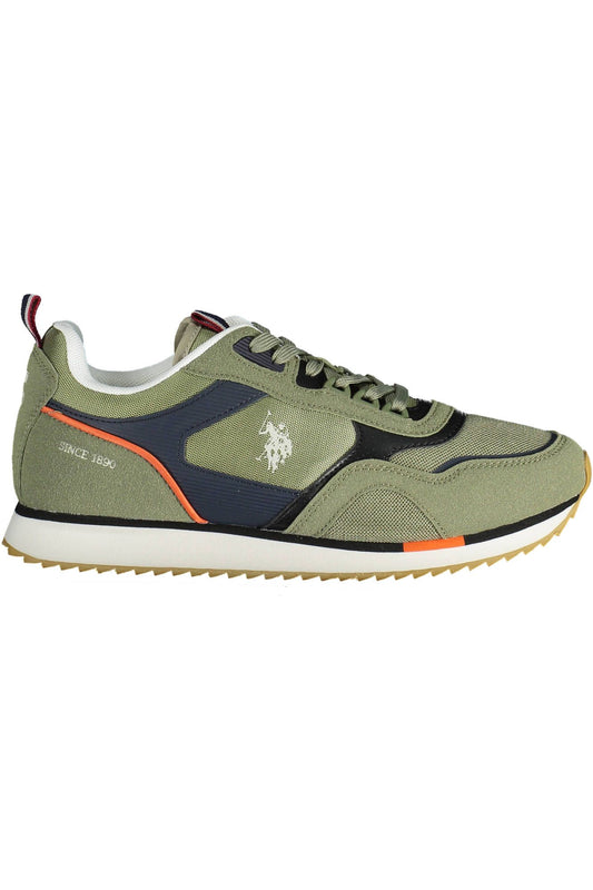 Green Polyester Men Sneaker