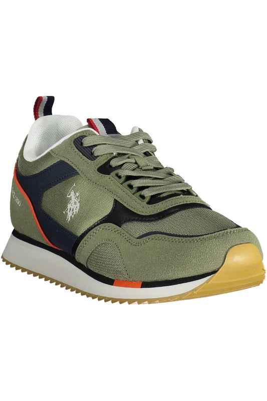 Green Polyester Men Sneaker