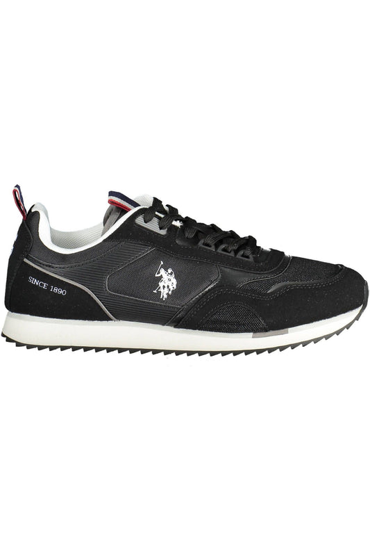 Black Polyester Men Sneaker