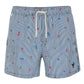 Light Blue Polyester Men Swim Short