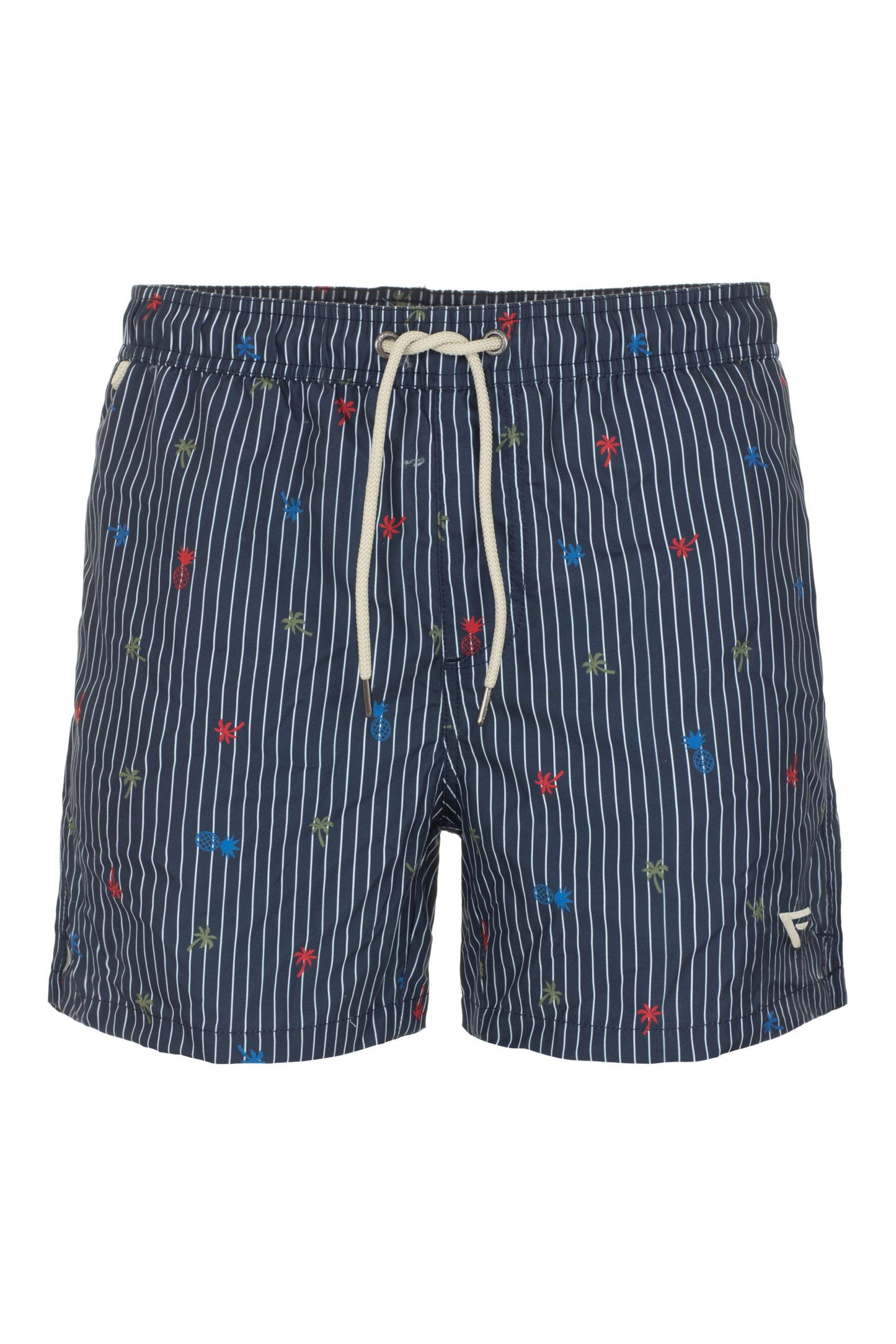 Blue Polyester Men Swim Short