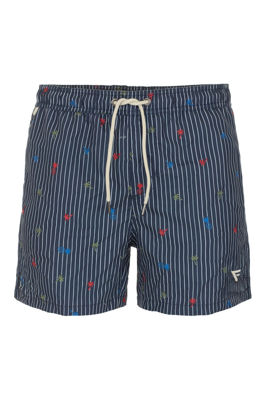 Blue Polyester Men Swim Short