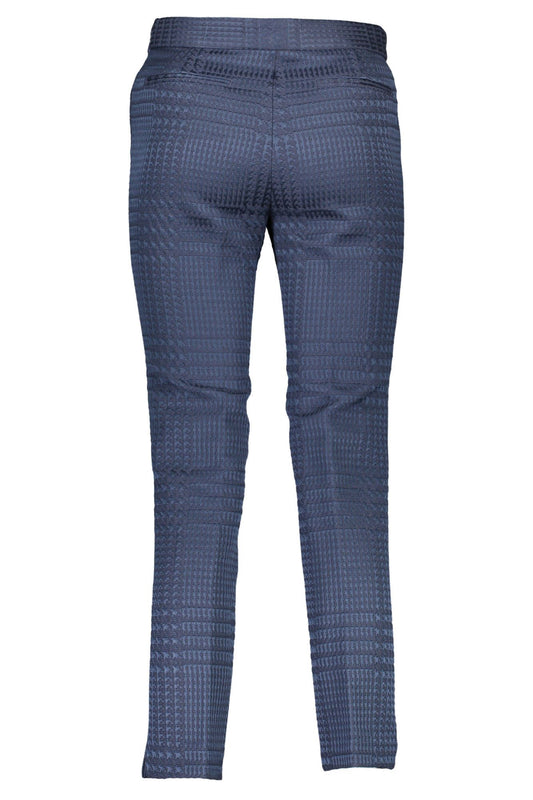 Blue Cotton Women Pants