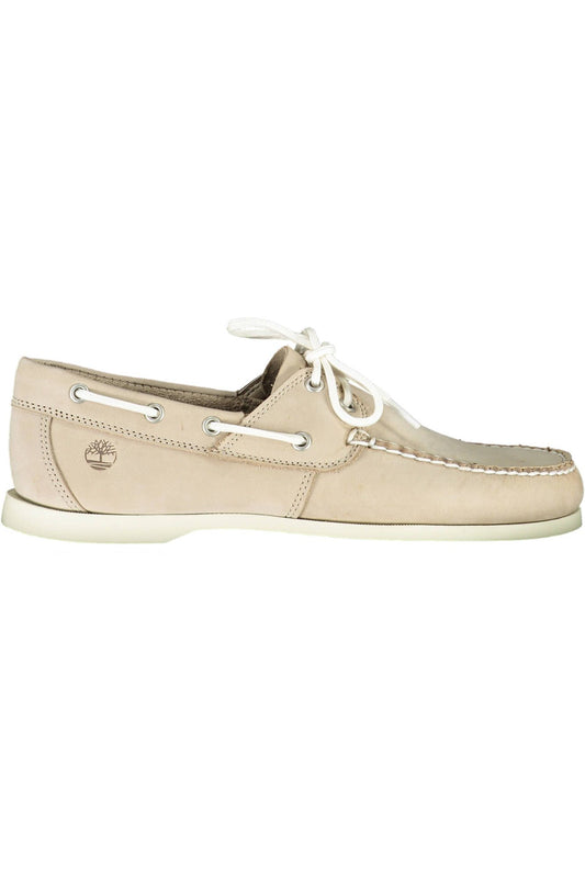 Beige Leather Men Formal Shoe