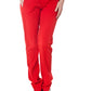 Red Polyester Women Pant