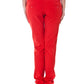 Red Polyester Women Pant