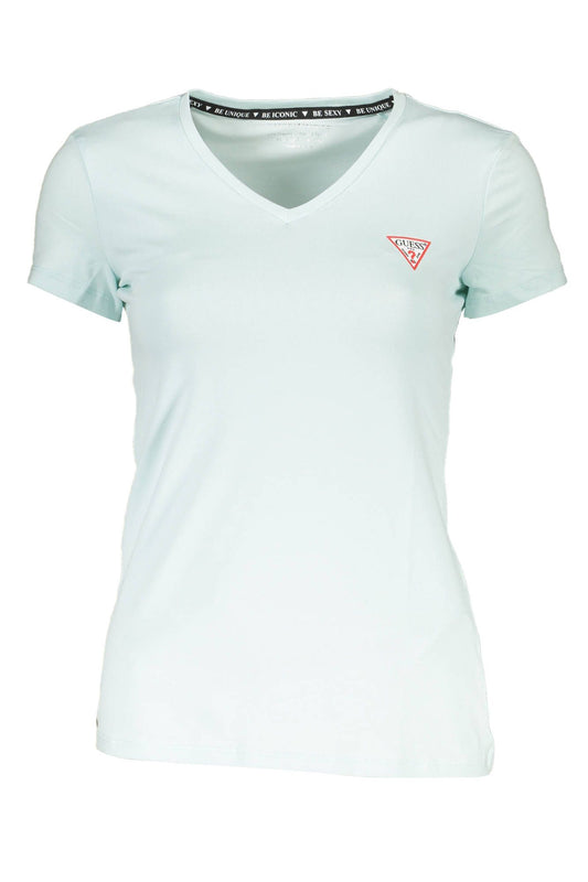 Light Blue Cotton Women T-Shirt