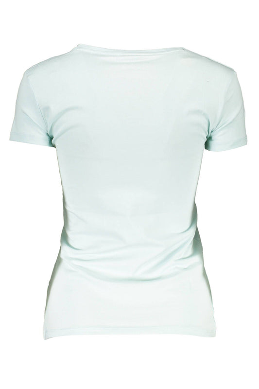 Light Blue Cotton Women T-Shirt