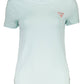 Light Blue Cotton Women T-Shirt