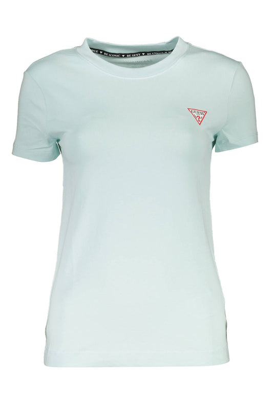 Light Blue Cotton Women T-Shirt