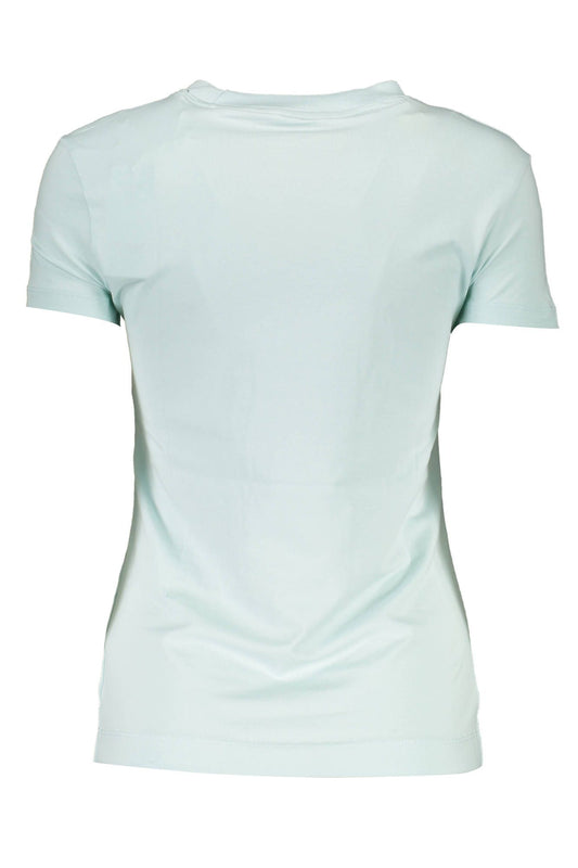Light Blue Cotton Women T-Shirt
