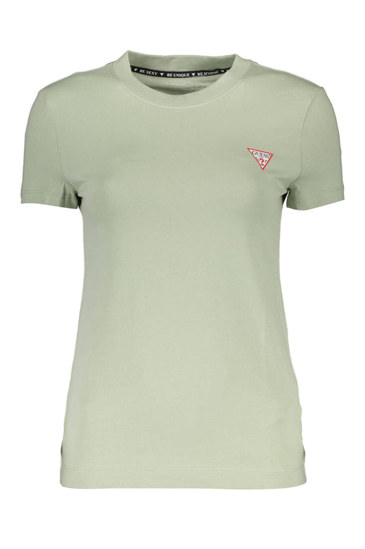 Green Cotton Women T-Shirt