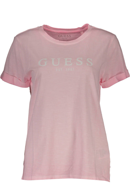 Pink Cotton Women T-Shirt