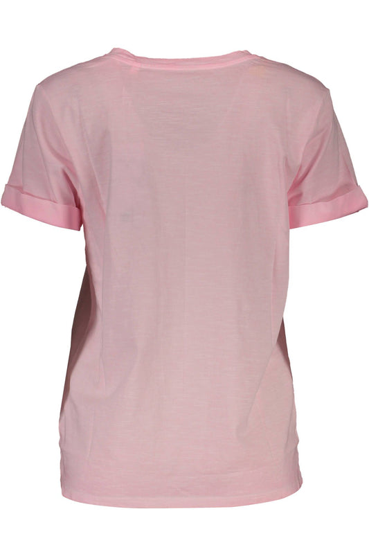 Pink Cotton Women T-Shirt