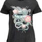 Black Cotton Women T-Shirt