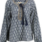 Blue Polyester Women Blouse