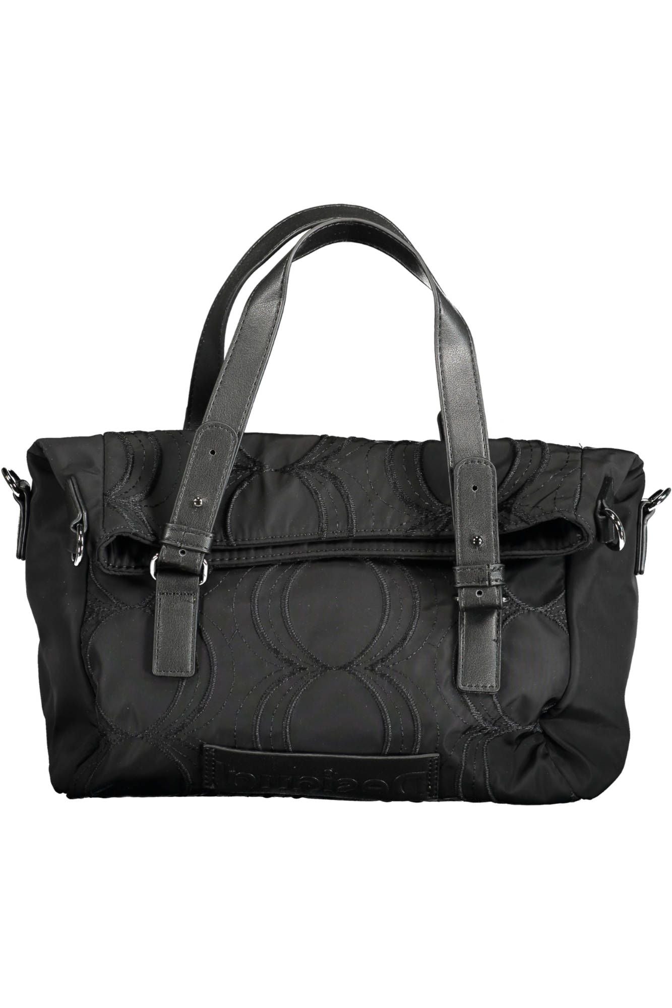 Black Polyester Women Handbag