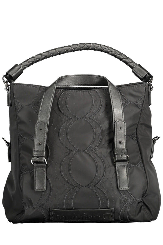 Black Polyester Women Handbag