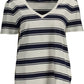 Chic V-Neck Tee with Contrasting Details