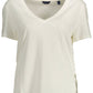 White Cotton Women T-Shirt