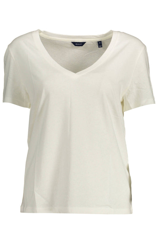 White Cotton Women T-Shirt