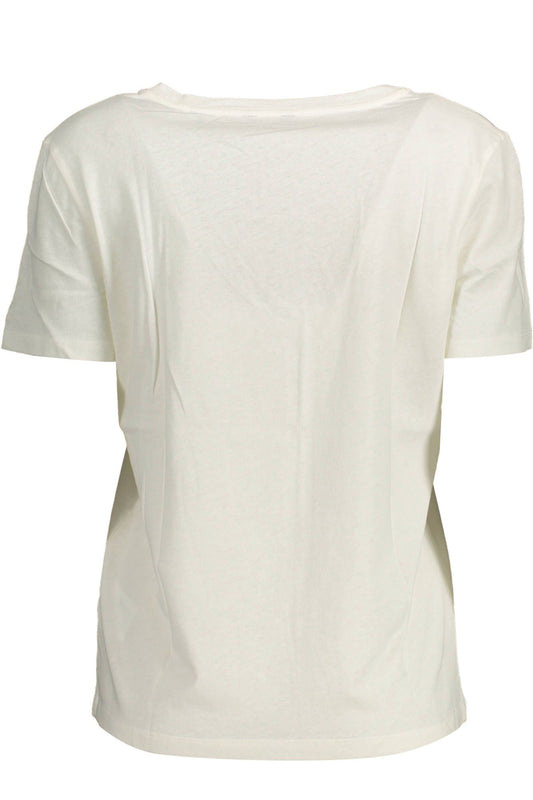 White Cotton Women T-Shirt
