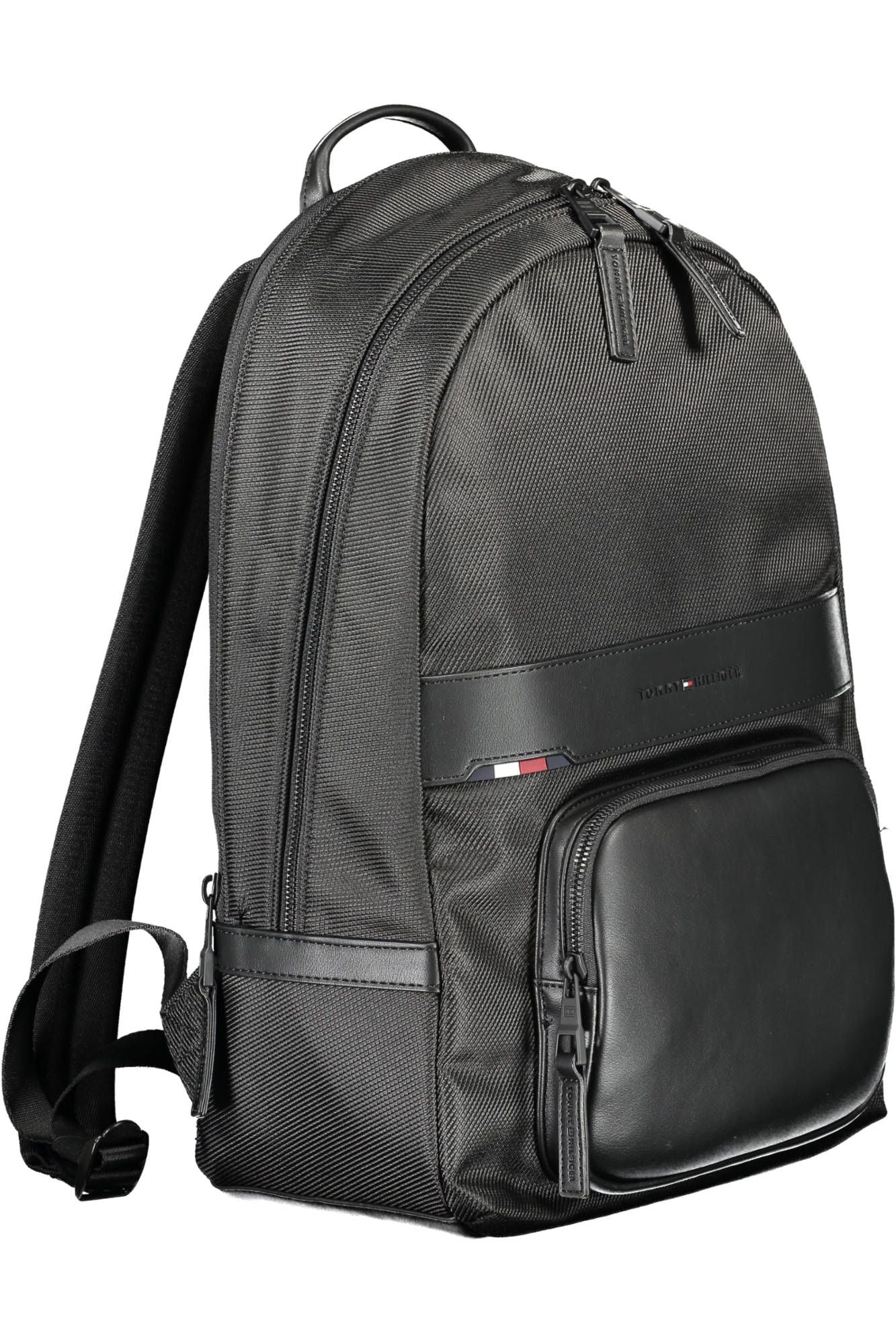 Black Polyester Men Backpack