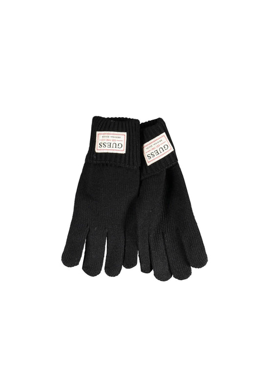 Black Wool Men Glove
