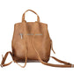 Brown Polyurethane Women Backpack