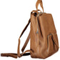 Brown Polyurethane Women Backpack