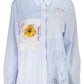 Light Blue Viscose Women Shirt