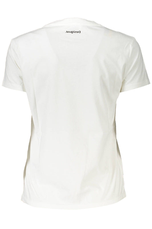White Cotton Women T-Shirt