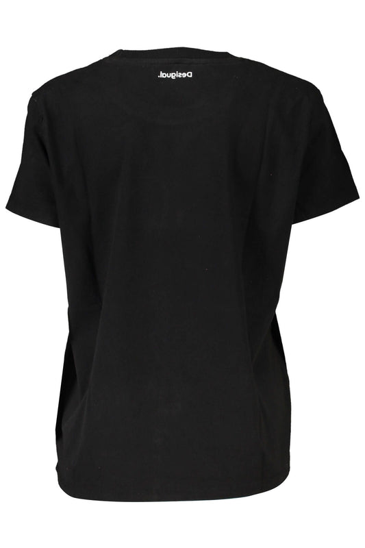 Chic Black Printed Round Neck Tee