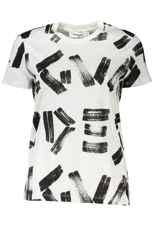 White Cotton Women T-Shirt