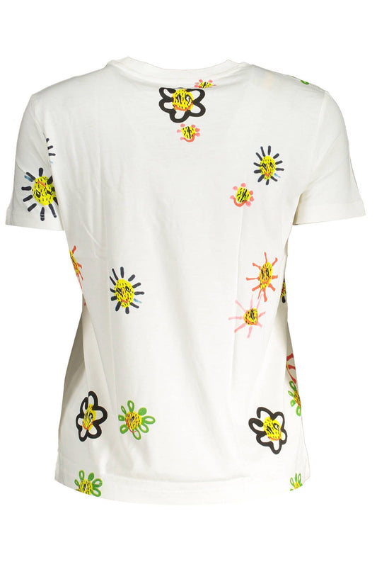 White Cotton Women T-Shirt