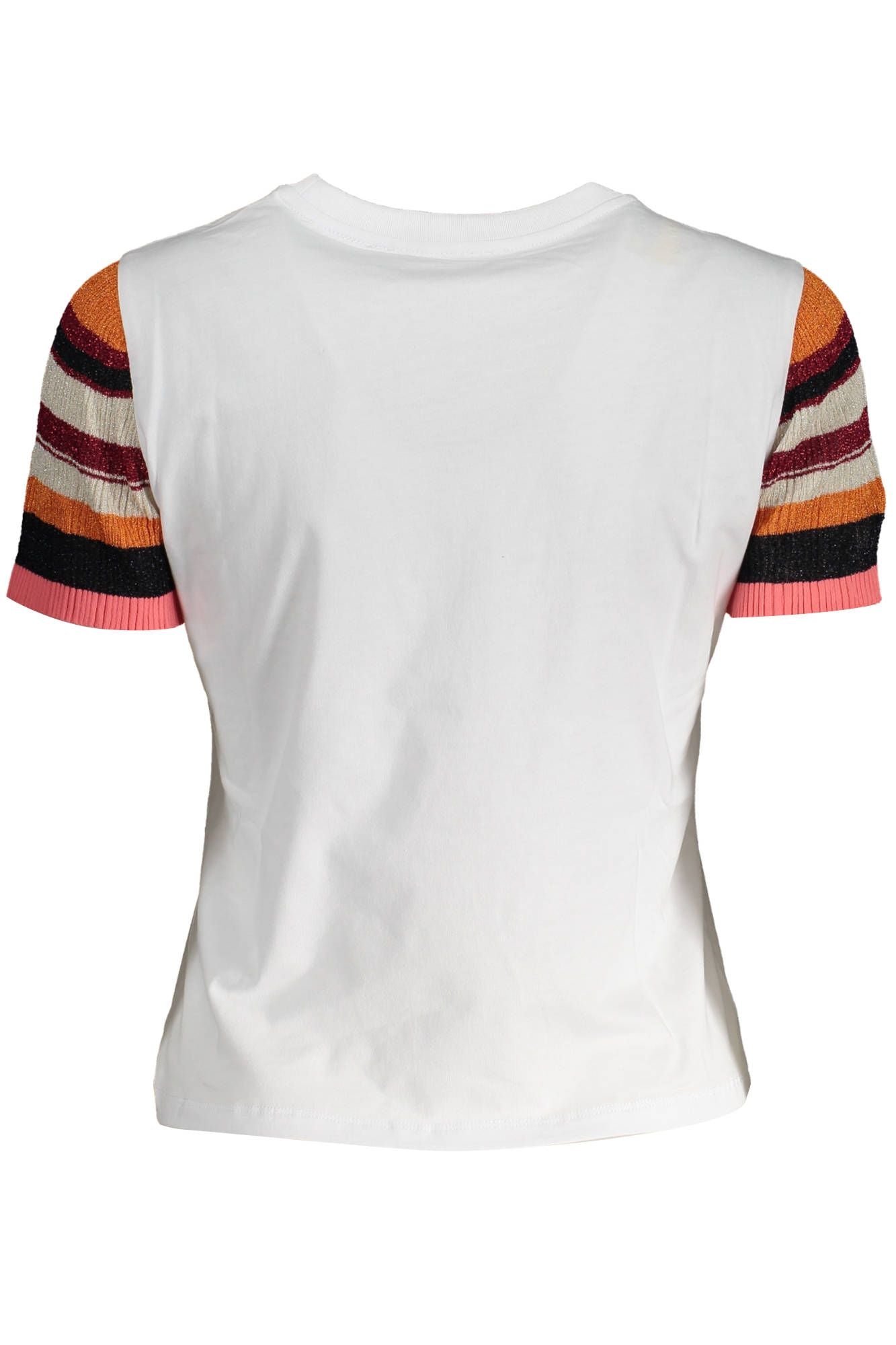 Chic Contrasting Print White Tee with Logo