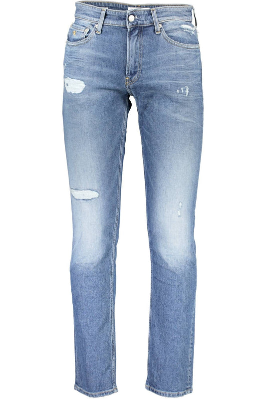 Blue Cotton Men Slim Jean