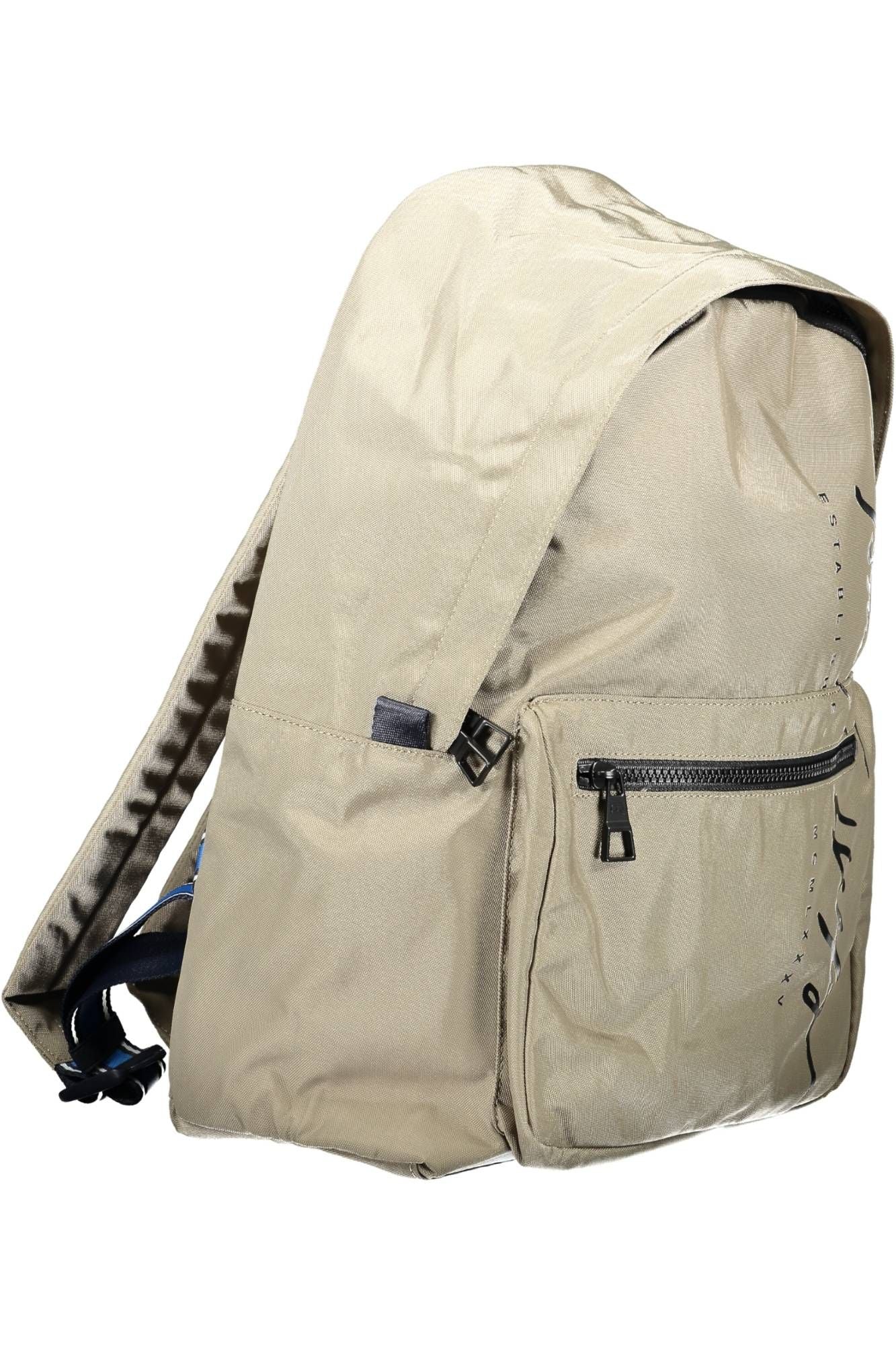 Beige Polyester Men Backpack