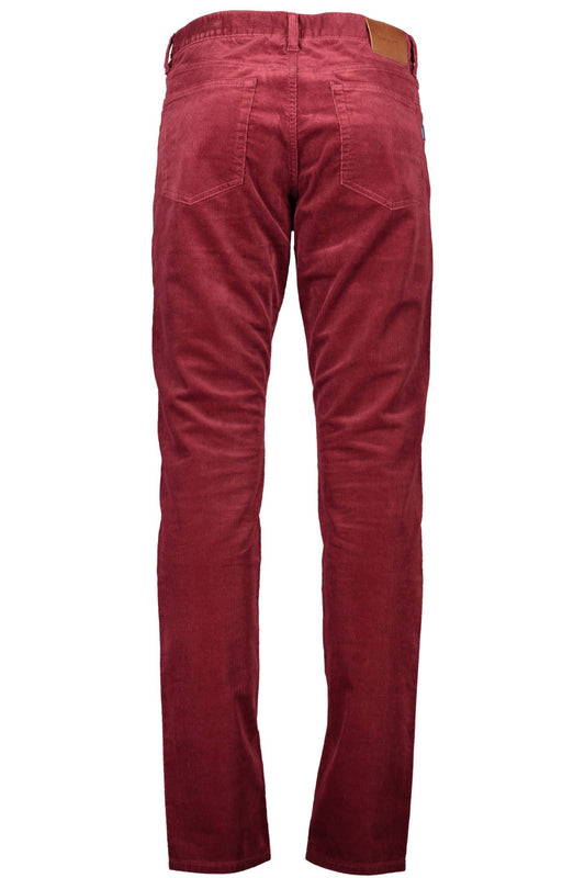 Red Cotton Men Pant