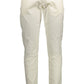 White Cotton Men Slim Trouser