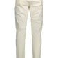 White Cotton Men Slim Trouser