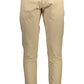 Beige Cotton Men Pant