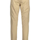 Beige Cotton Men Pant