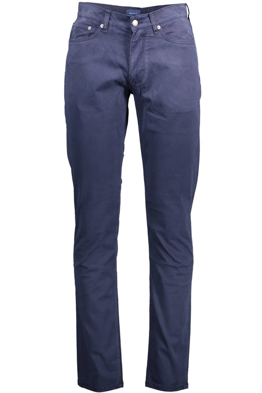 Blue Cotton Men Pant