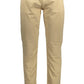 Beige Cotton Men's Slim Pant